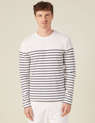 T-shirt manches longues ecru homme