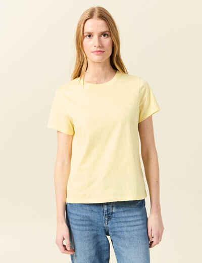 T-shirt éco-responsable jaune clair femme