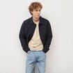 Blouson manches longues doubl&eacute; bleu marine homme