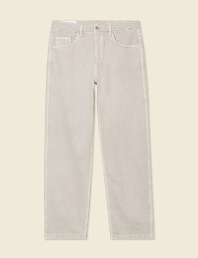 Jeans large 5 poches denim snow gris homme