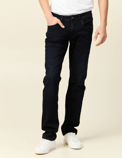 Jeans straight 5 poches denim blue black homme