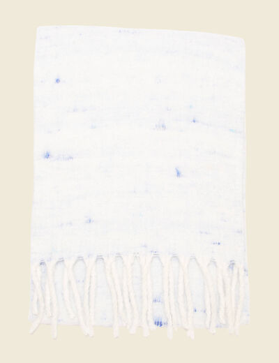 Écharpe à franges bleu clair femme