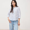 Chemise &agrave; manches longues bleu femme