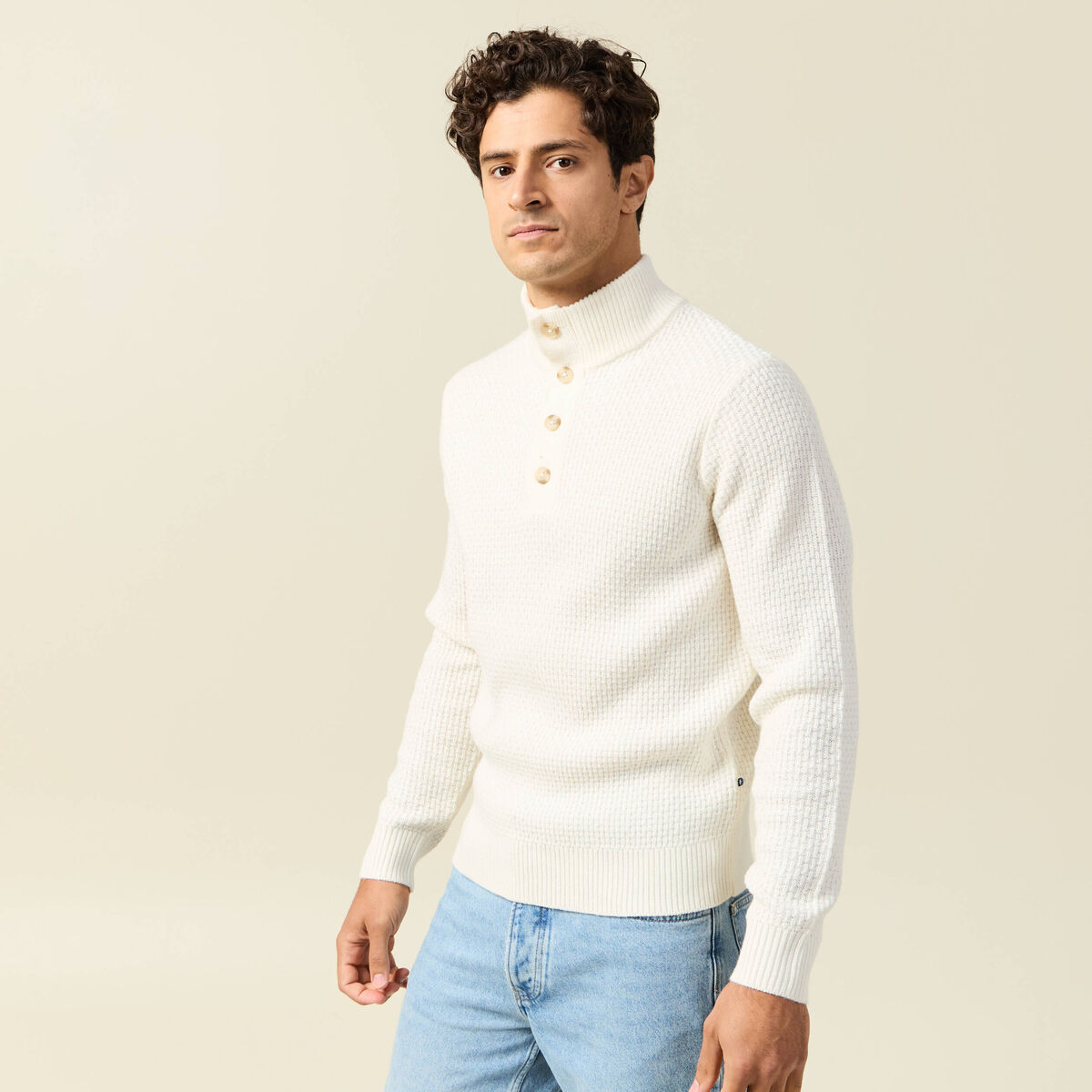 Pull ecru homme