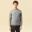 Pull col rond manches longues gris homme