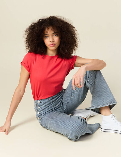 T-shirt éco-responsable rouge femme