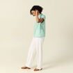 Blouse manches courtes vert clair femme