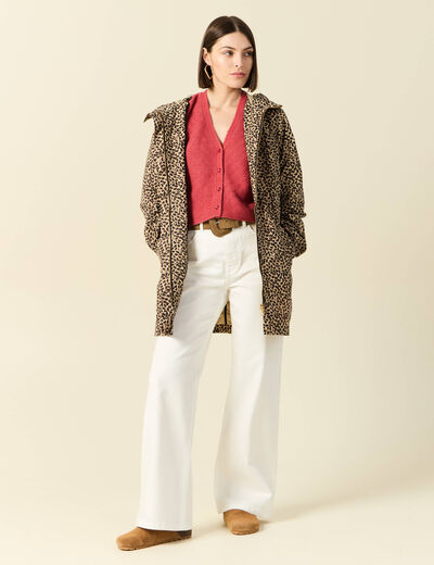 Gilet manches 3/4 rose framboise femme