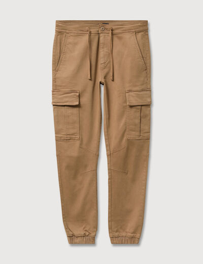 Pantalon battle bas resserr&eacute; vert kaki homme