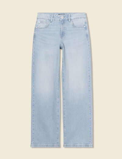 Jeans wide leg denim bleach femme