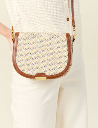 Sac besace arrondi marron femme