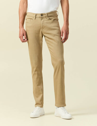Jeans slim longueur 32 beige homme
