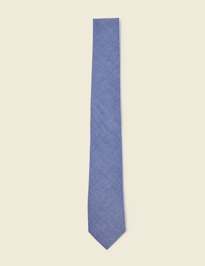 Cravate en coton bleu gris homme
