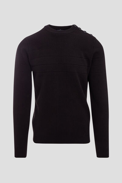 Pull manches longues noir homme