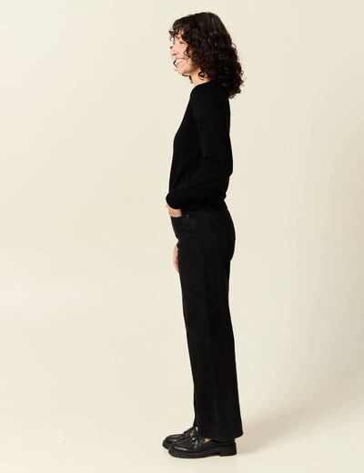 Pull manches longues noir femme