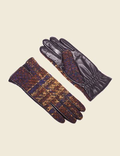 Gants en cuir noir femme