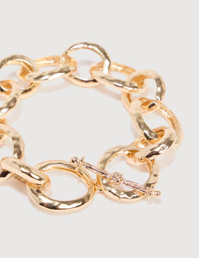 Bracelet avec cha&icirc;ne couleur or femme