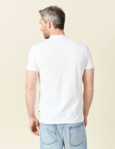 Polo manches courtes blanc homme