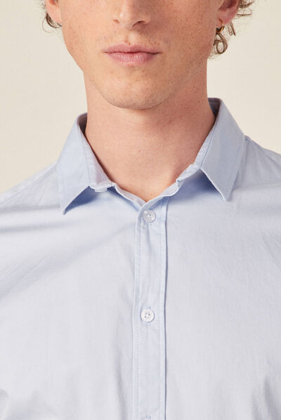 Chemise manches longues bleu clair homme