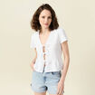 Blouse manches courtes blanc femme