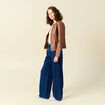 Blouson simili cuir marron femme