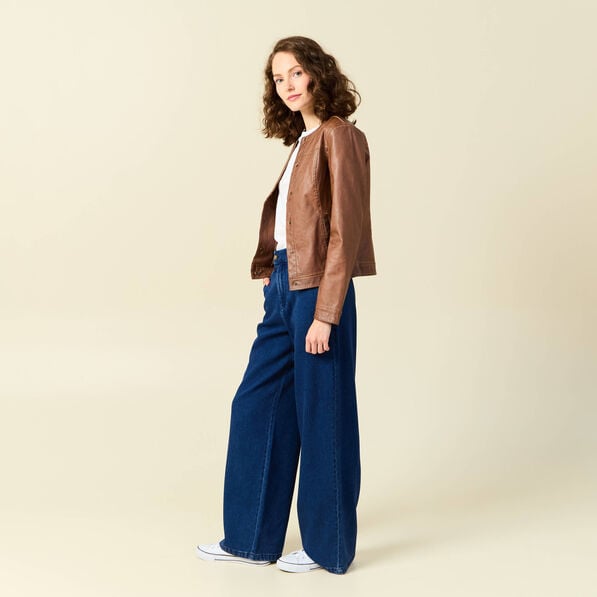 blouson simili cuir marron femme Blouson simili cuir marron femme