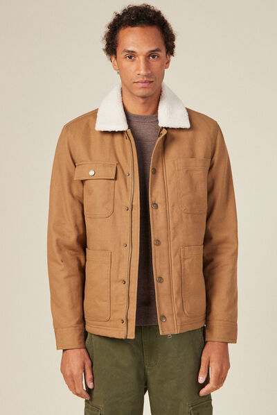 Blouson éco-responsable vert kaki homme