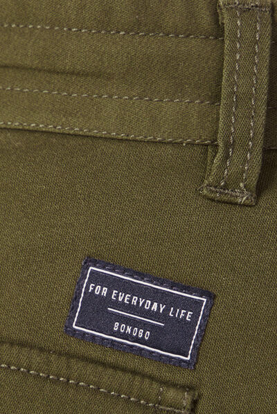 Pantalon cargo taille à cordon vert kaki homme