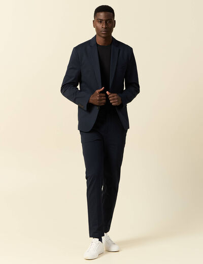 Pantalon chino stretch bleu marine homme