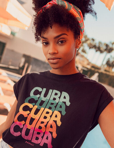 T-shirt éco-responsable noir femme