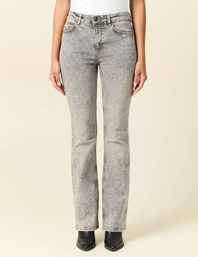 Jeans bootcut denim gris clair femme