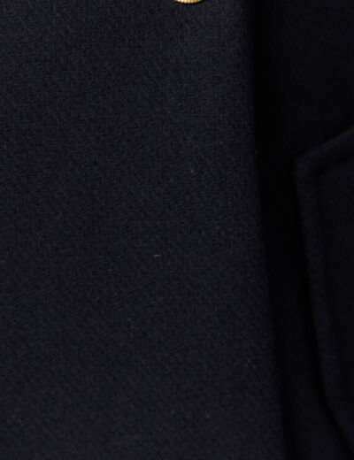 Caban oversize court à capuche bleu foncé femme