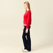 Pull manches longues rouge femme
