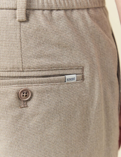 Pantalon droit longueur 32 taupe homme