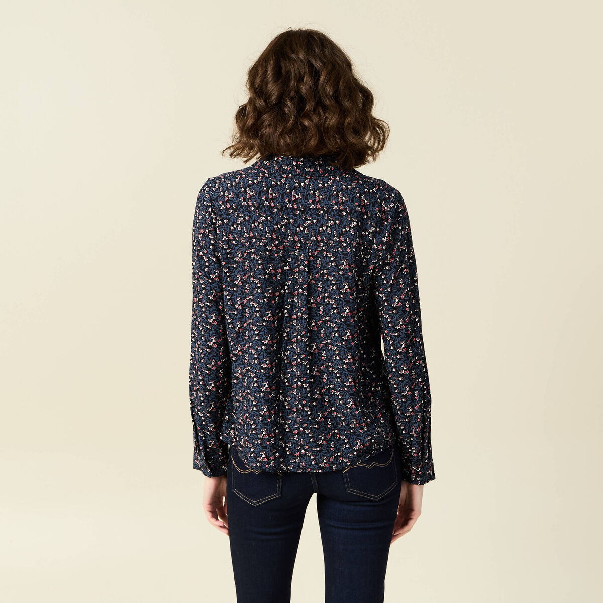 Chemise manches longues noir femme