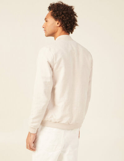 Veste droite zippée beige homme