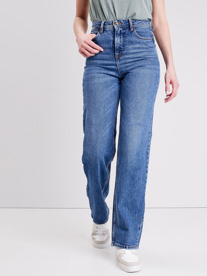 Jeans flare taille haute denim stone femme
