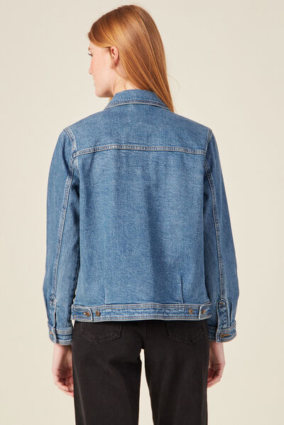 Veste en jean éco-responsable denim stone femme