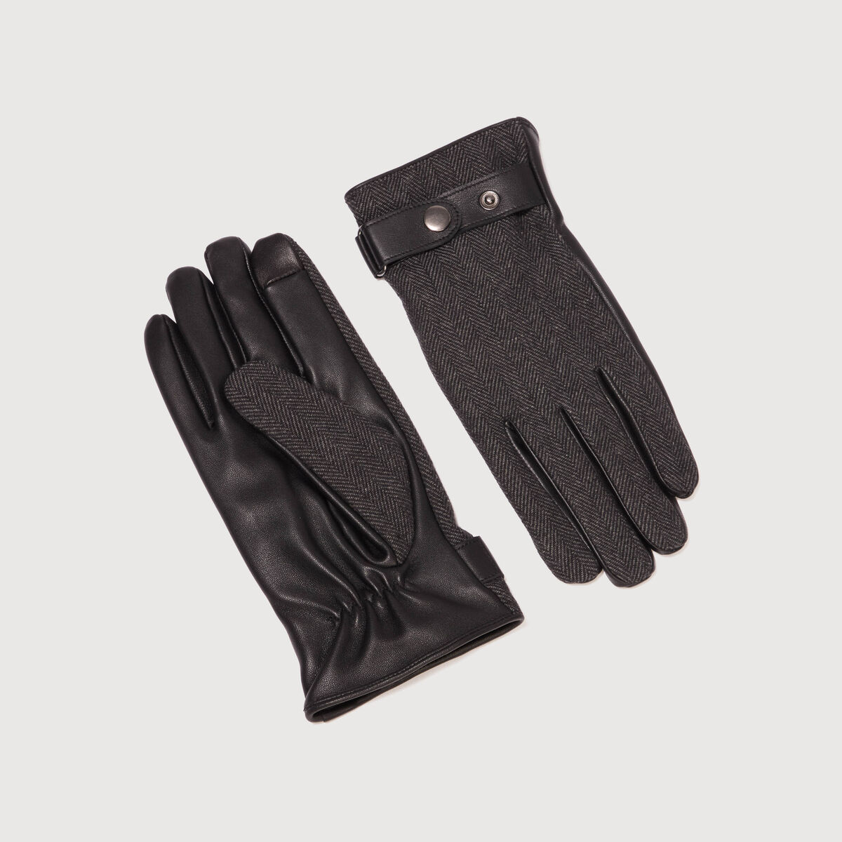 Gants en cuir noir homme