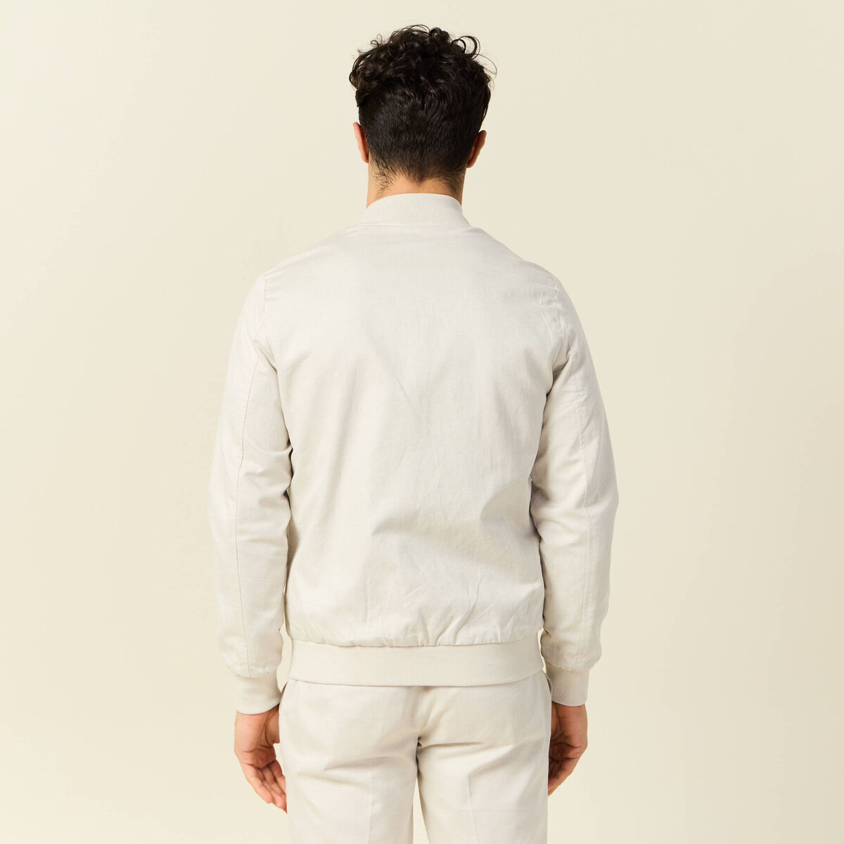 Blouson zippé col teddy sable homme