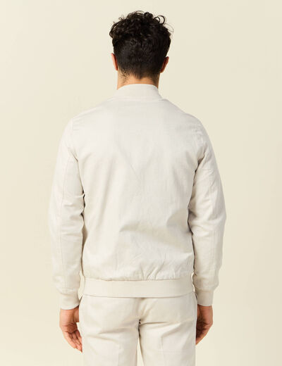 Blouson zippé col teddy sable homme