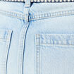 Jupe longue droite en jean denim bleach femme