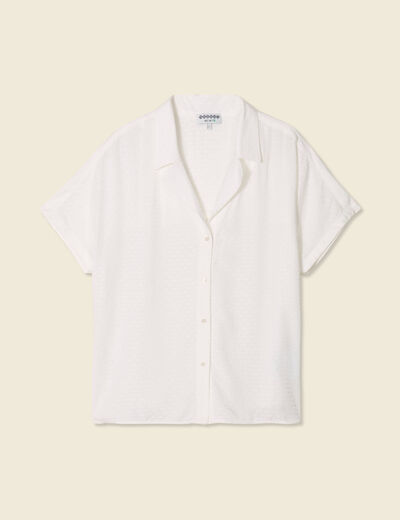 Chemise manches courtes ecru femme