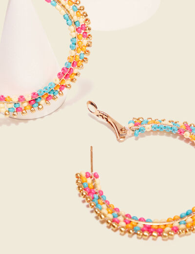 Boucles d'oreilles créoles multicolore femme