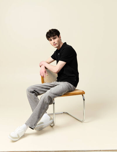 Polo manches courtes noir homme