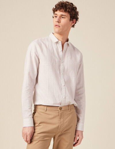 Chemise manches longues blanc homme