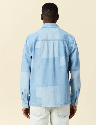 Surchemise en jean denim bleach homme