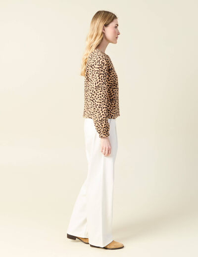 Gilet manches longues camel femme