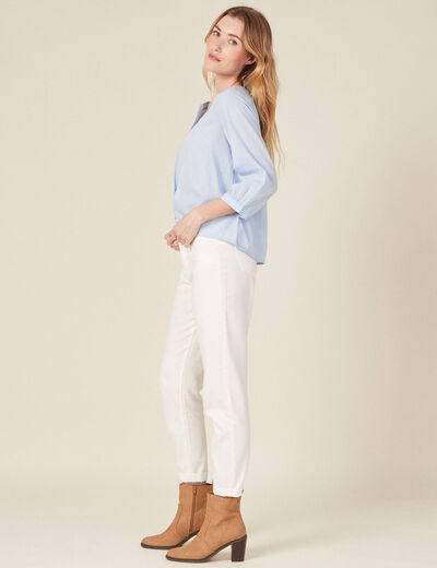 Blouse éco-responsable bleu ciel femme