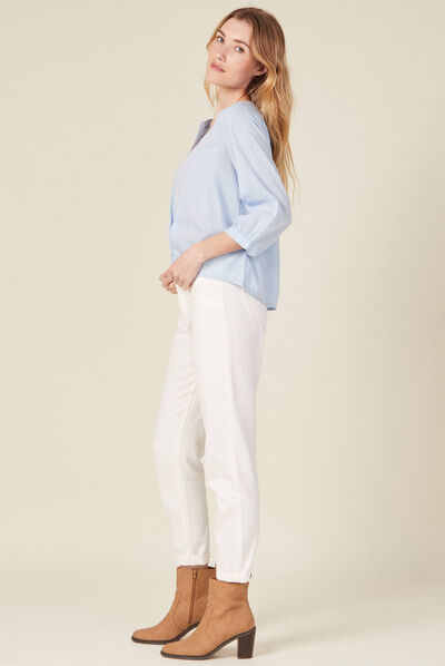 Blouse éco-responsable bleu ciel femme